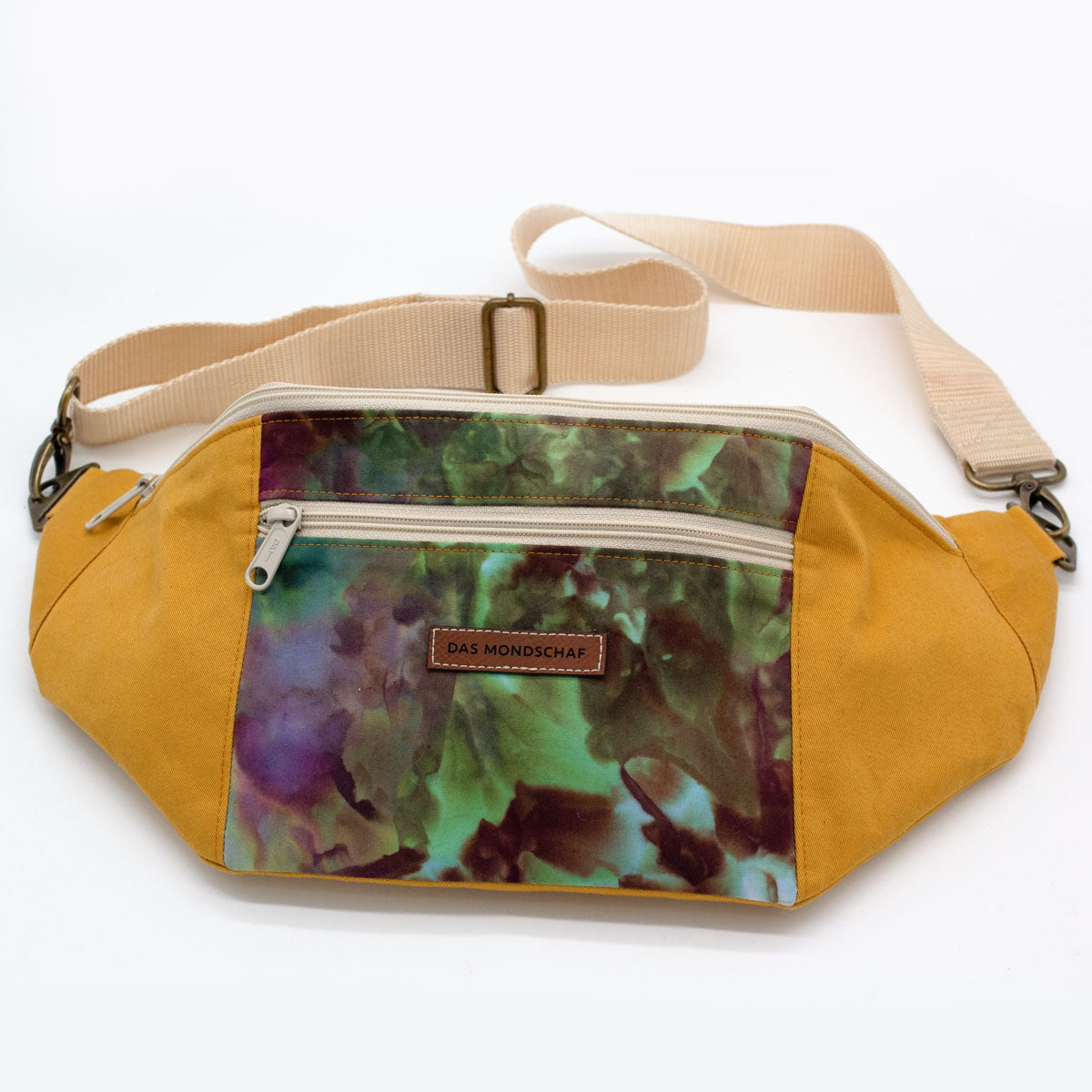 FAT CROISSANT Gürteltasche handgenäht Icedye