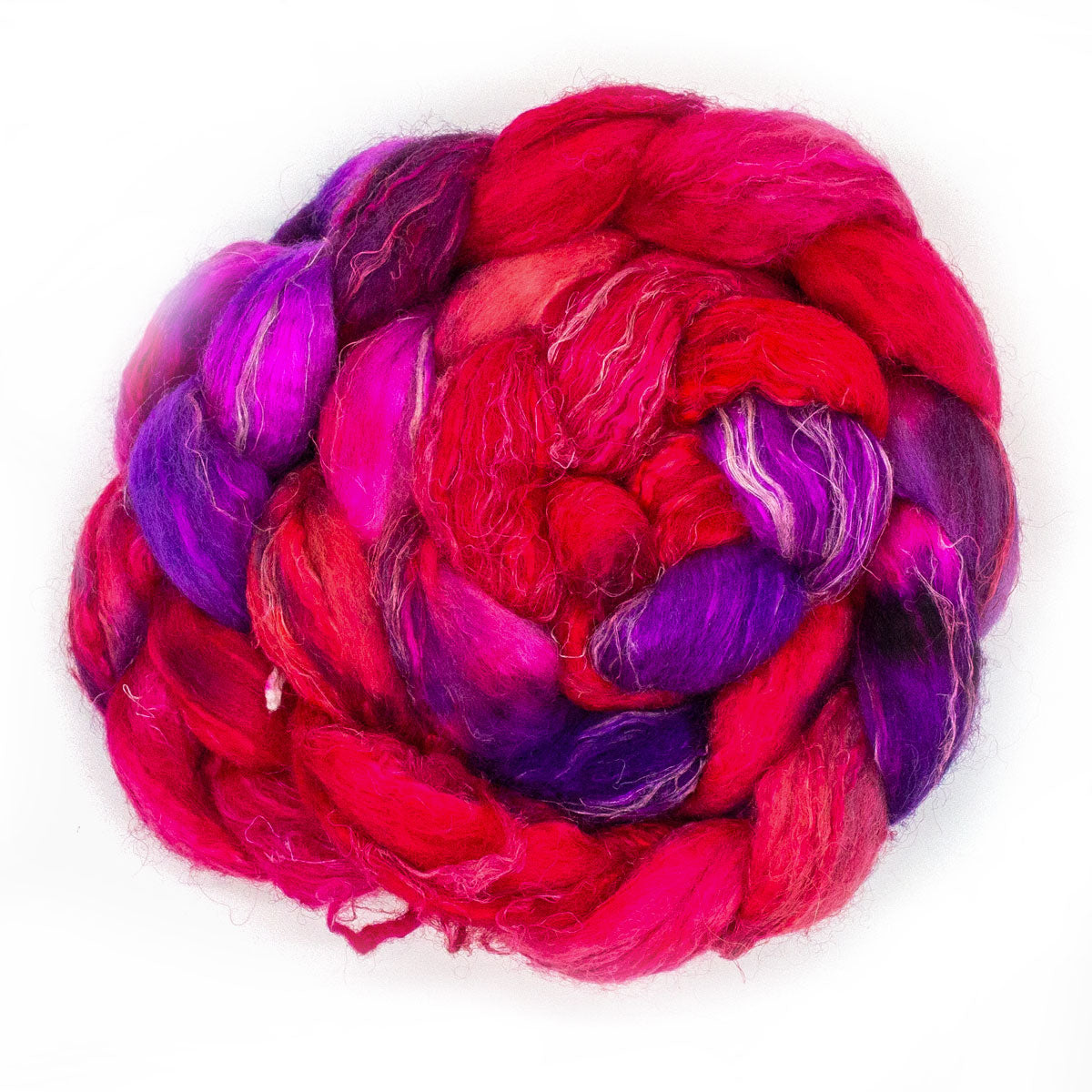 Handgefärbter Kammzug 125g BFL Seide Leinen