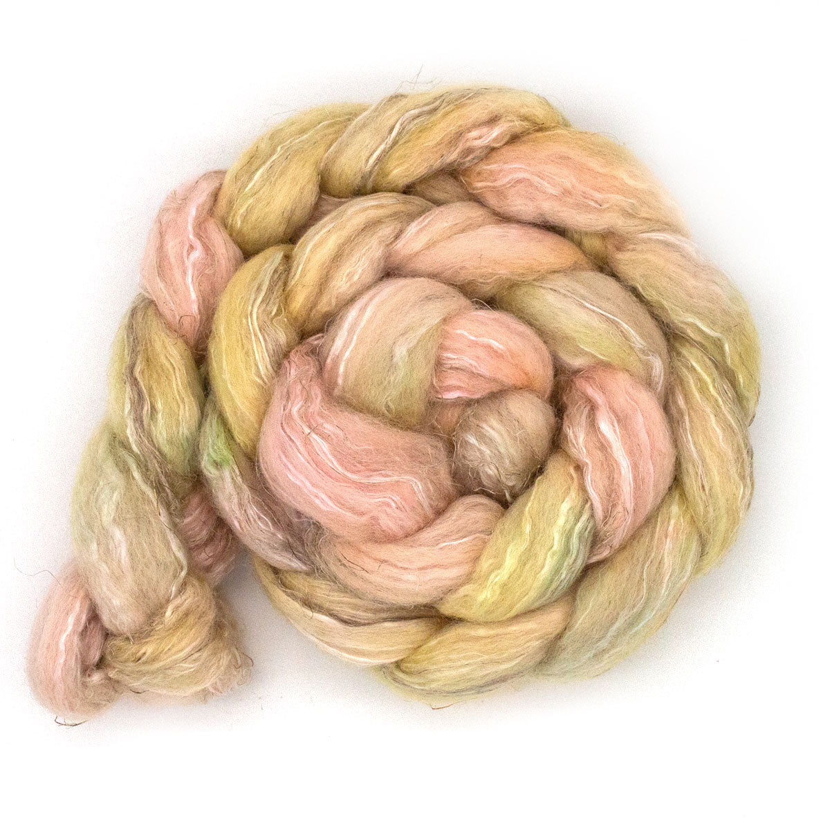 Handgefärbter Kammzug 125g BFL Seide Leinen