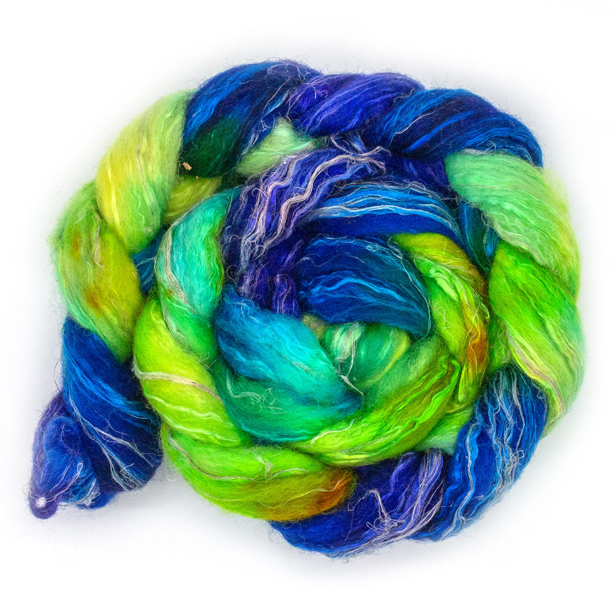 Handgefärbter Kammzug 125g BFL Seide Leinen