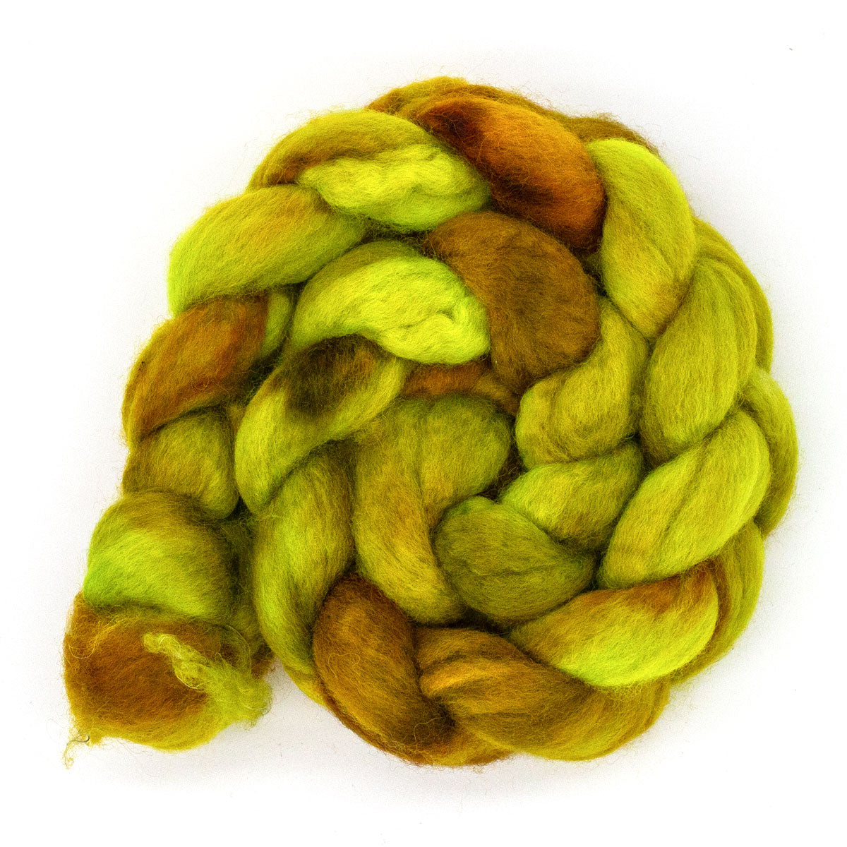 Hand-dyed roving BFL silk linen 125g