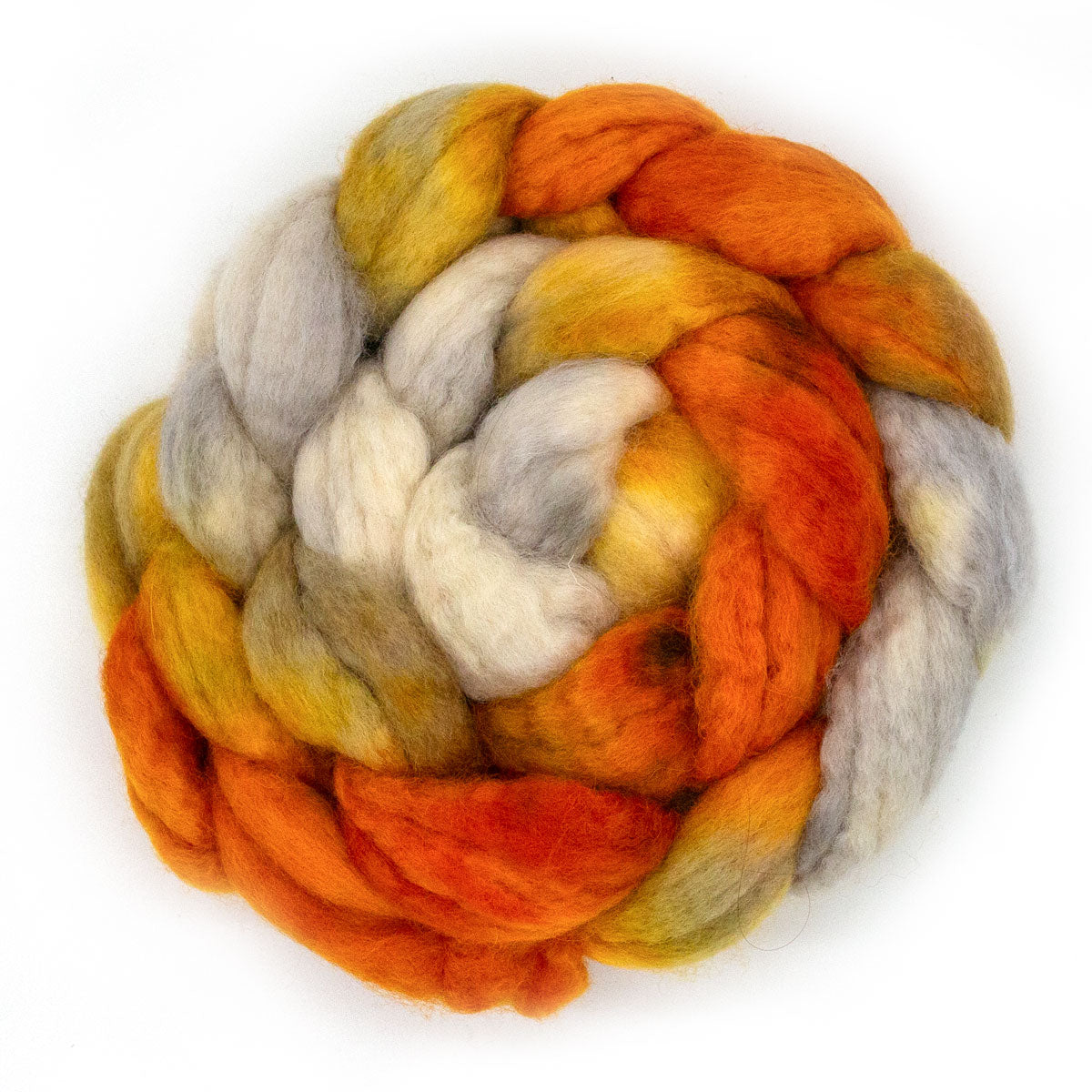 Hand-dyed roving BFL silk linen 125g