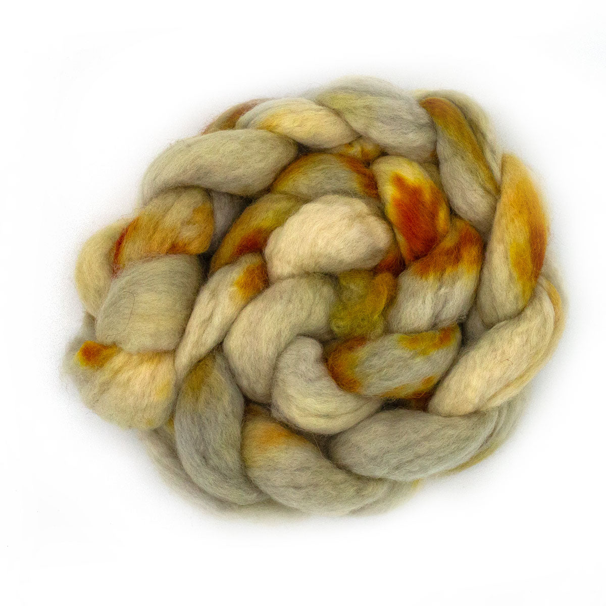 Hand-dyed roving BFL silk linen 125g